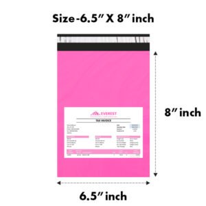 6.5X8 inches Secure Temper Proof Pink Courier Bag With POD