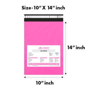 10X14 inches Secure Temper Proof Pink Courier Bag With POD