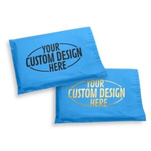 Custom Printed Blue Courier Bags - 60 micron