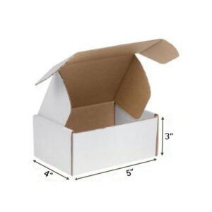 5x4x3 inch White Tuck in Mailer Boxes - 3 ply