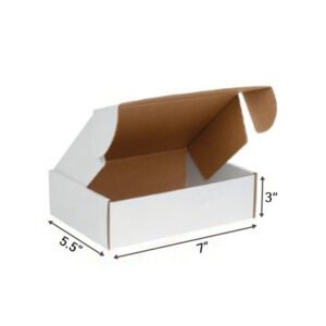7x5.5x3 inch White Tuck in Mailer Boxes - 3 ply