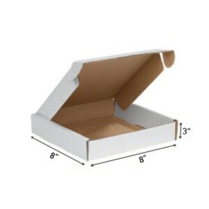 8x8x3 inch White Tuck in Mailer Boxes - 3 ply