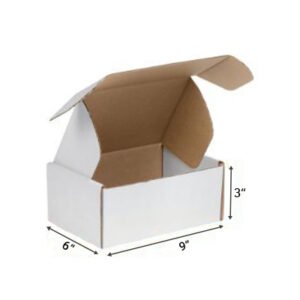 9x6x3 inch White Tuck in Mailer Boxes - 3 ply