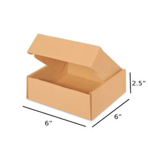 6X6X2.5 inch Brown Tuck in Mailer Boxes - 3 ply