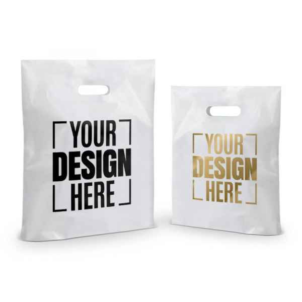 9 14 inch Custom Printed Plastic D Cut Carry Bag Everest