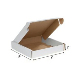 4x3x1 inch White Tuck in Mailer Boxes - 3 ply