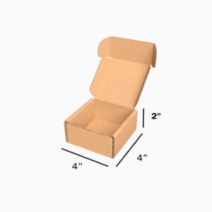 4x4x2 inch Brown Tuck in Mailer Boxes - 3 ply