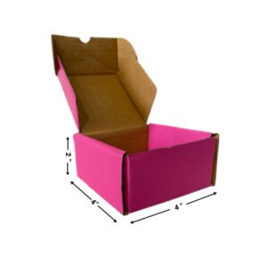 4x4x2 inch Pink Tuck in Mailer Boxes - 3 ply