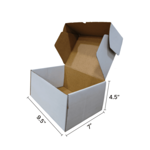 9.5 X 7 X 4.5 inch White Tuck in Mailer Boxes - 3 ply