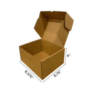 8.375 x 6.75 x 4 inch Brown Tuck in Mailer Boxes - 3 ply