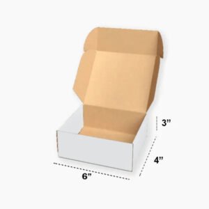 6 x 4 x 3 inch White Tuck in Mailer Boxes - 3 ply